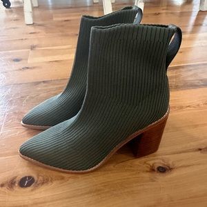 Nara Stacked-Heel Sock Booties Steven by Steve Madden